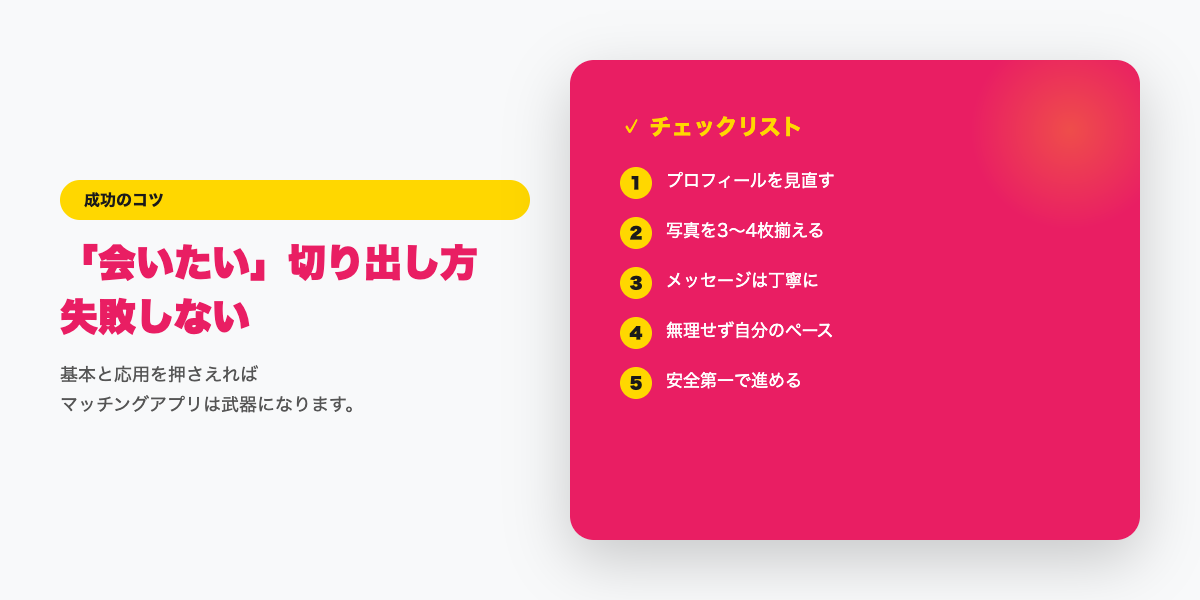 誘い方のチェックリスト