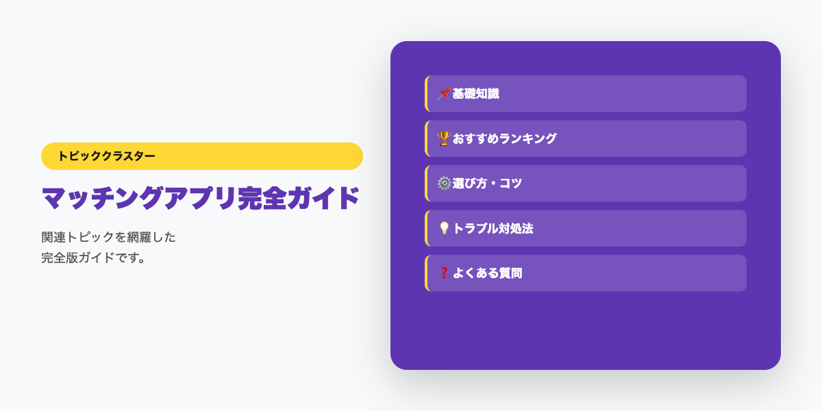 マッチングアプリのトピッククラスター