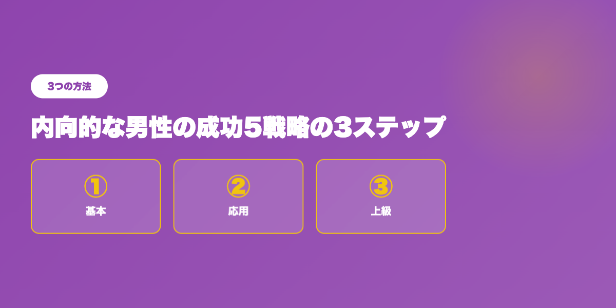 内向的男性TOP3戦略