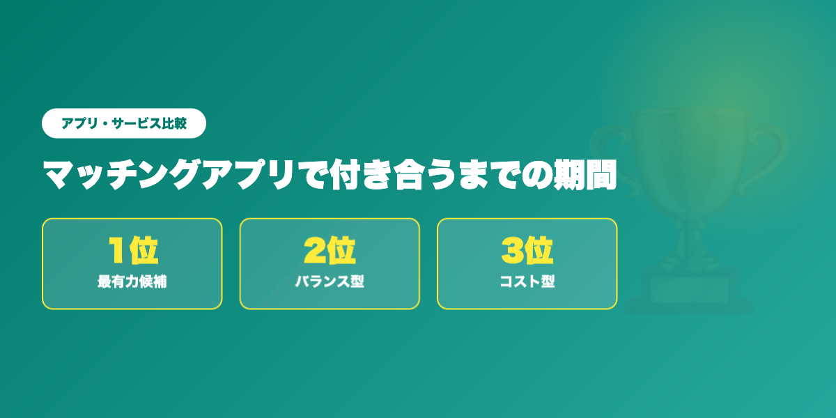 交際成立しやすいアプリTOP3