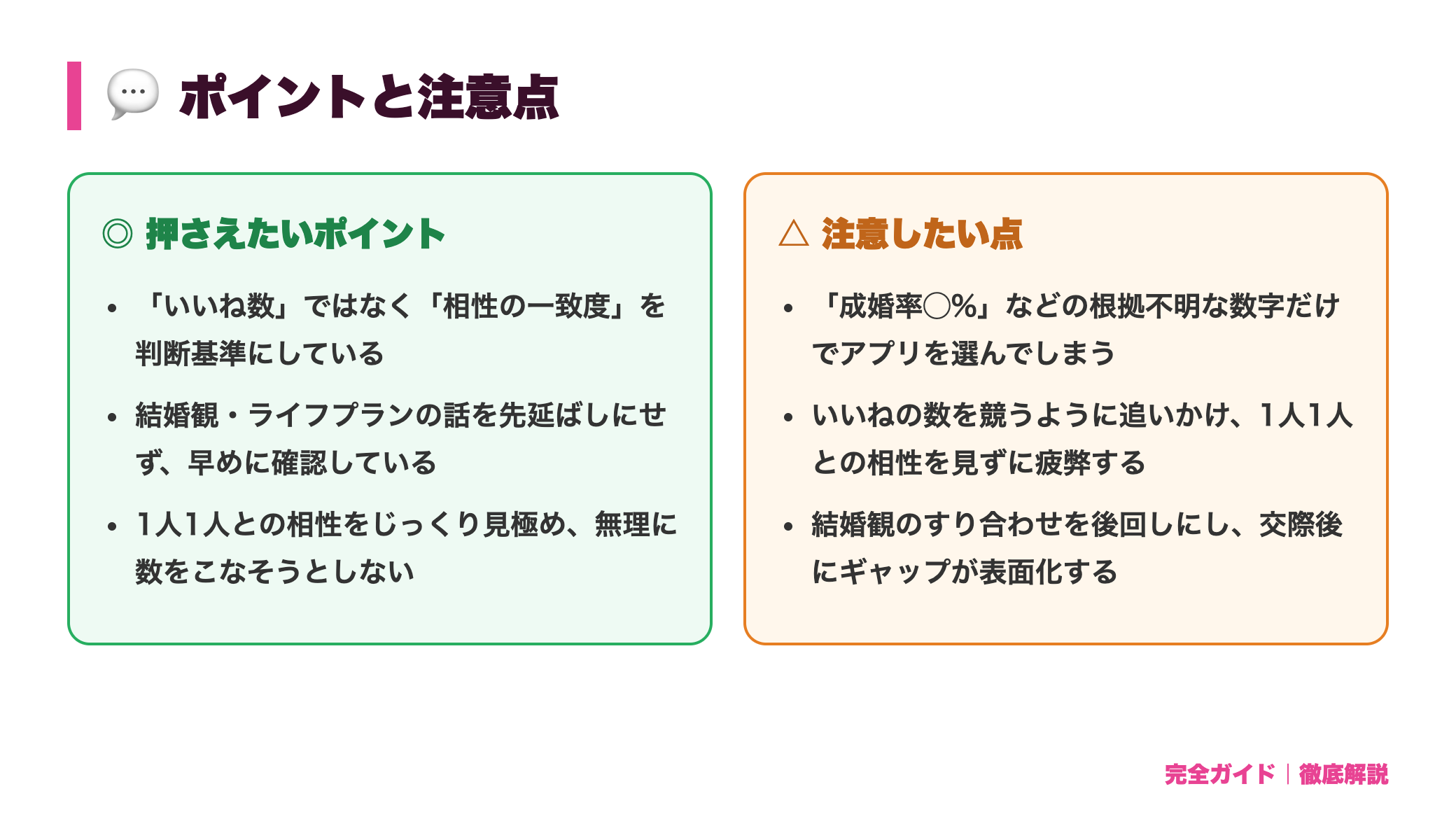 マッチングアプリで結婚に至る人はどれくらい？成婚率の実態と成功の条件 正直レビュー図