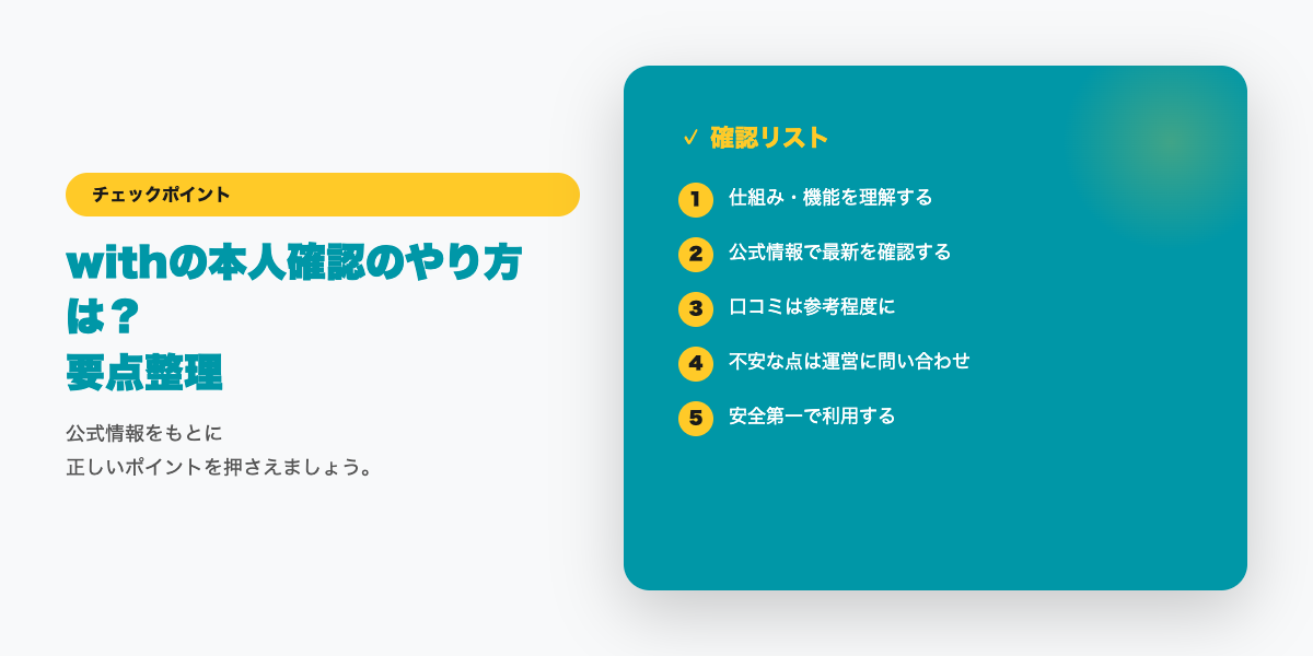 with本人確認の確認チェックリスト